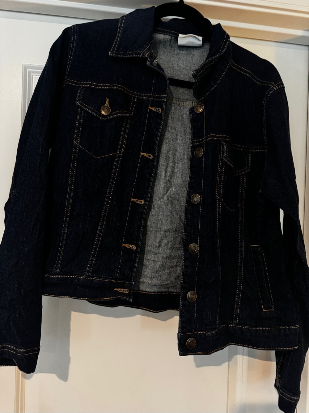 Womens Dark Blue Denim Jacket - Nasty Woman